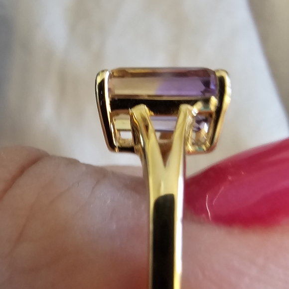 Sz 7, Ametrine Ring, 925 Silver with Vermeil Yellow Gold, 3.65 carats, NWT - Picture 9 of 10
